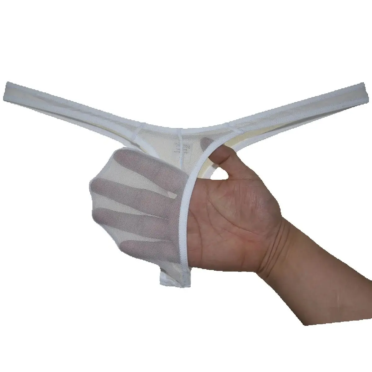 

Men's Underwear Sexy See-Through Thong Contour Pouch Tangas Sheer Mesh Low-rise Beach Briefs Ultrathin Breathable Man Panties