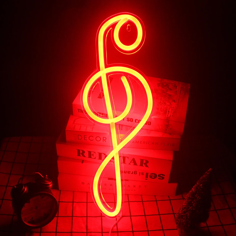 

Ineonlife Neon Sign Musical Note LED Light USB Power Neon Lamp Wall Hanging Art For Bedroom Shop Party Club Room Decor Xmas Gift