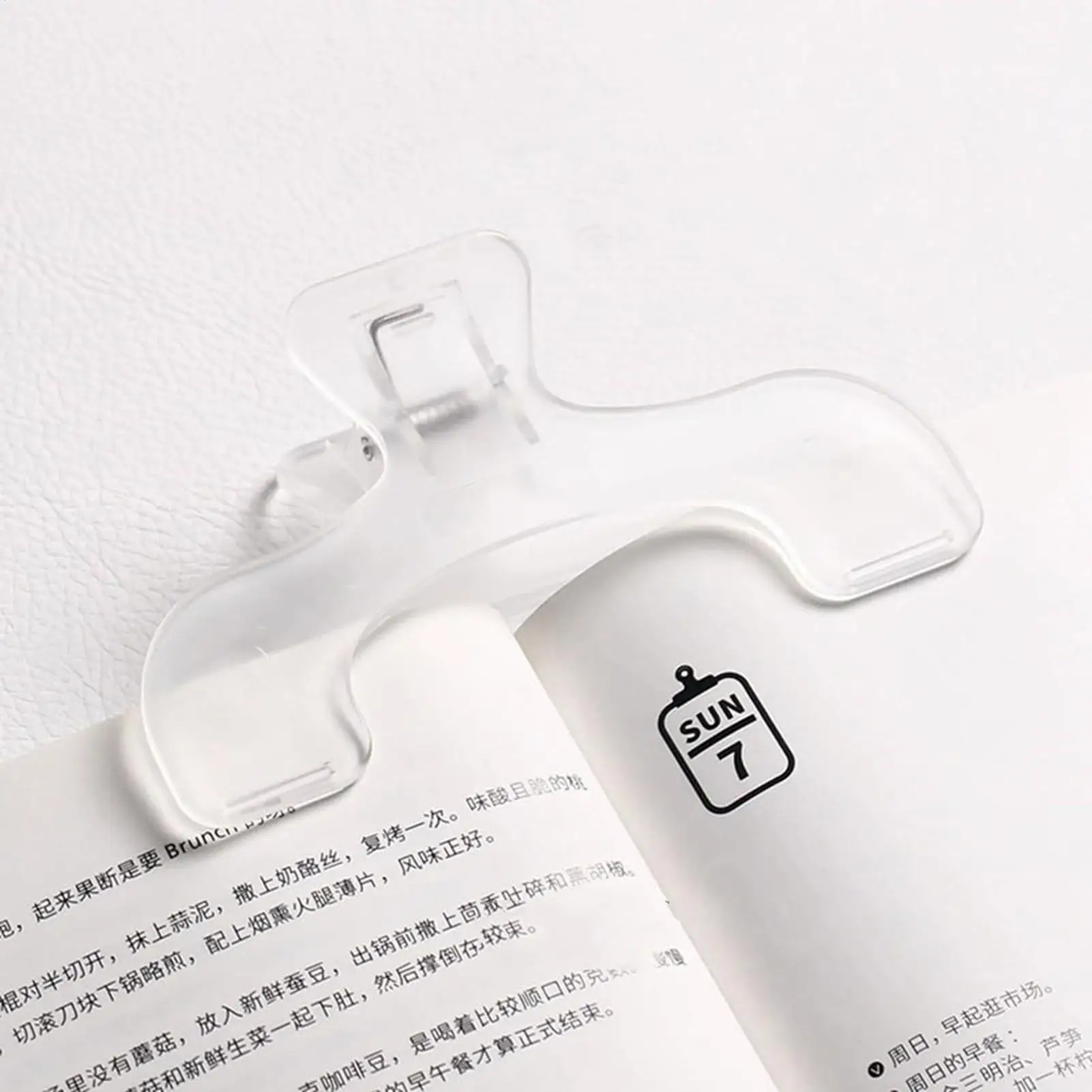 12 cm transparenter Buchcliphalter aus Kunststoff, praktische Lesehilfe, Notizhalter, kreatives Schreibwarenzubehör, festes Bücherregal