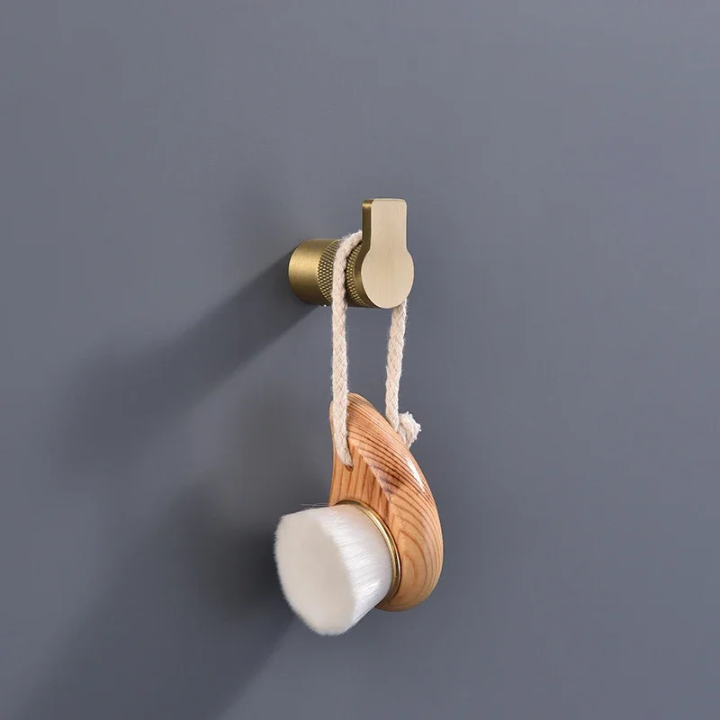 Brushed Gold Stainless Steel High Quality Wall-mounted Towel Stick Toilet Bathroom Bathrobe Soap Dishwashing Brush Bathroom Set
