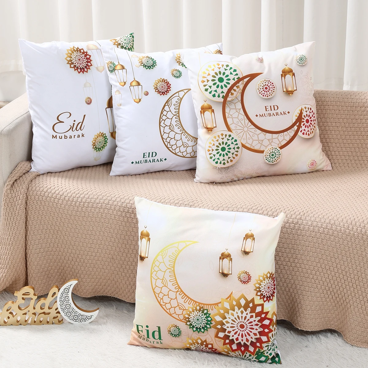 

Ramadan Decoration Pillow Cover EID Mubarak Decor 2025 For Home PillowCover Ramadan Kareem Islamic Muslim Party Eid Al Adha Gift