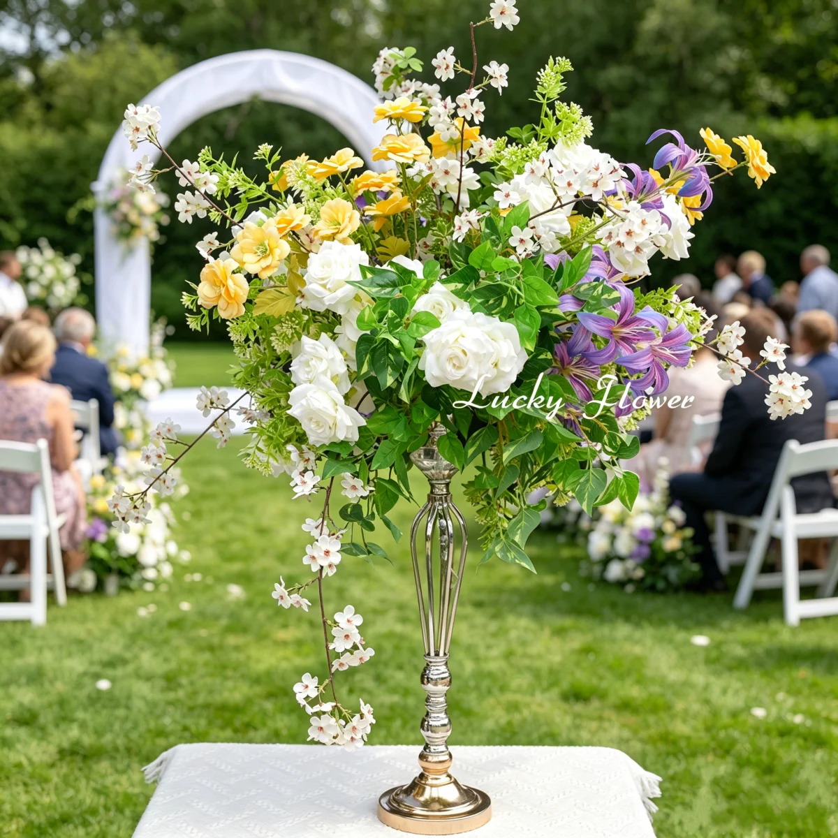 

Forest Artificial Flower Ball Wedding Decoration Table Centerpieces Road Lead Flower Ball Greenery Floral Arrangement Event Prop