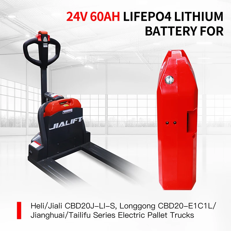 Electric Pallet Jack Battery 24V 60Ah, LiFePO4 Lithium Battery Electric Pallet Jack for Heli CBD15J-LI-S, Heli CBD18J-LI-S, Heli CBD20J-LI, JIALIFT SL15L3 5000+Cycles, Built-in Smart BMS