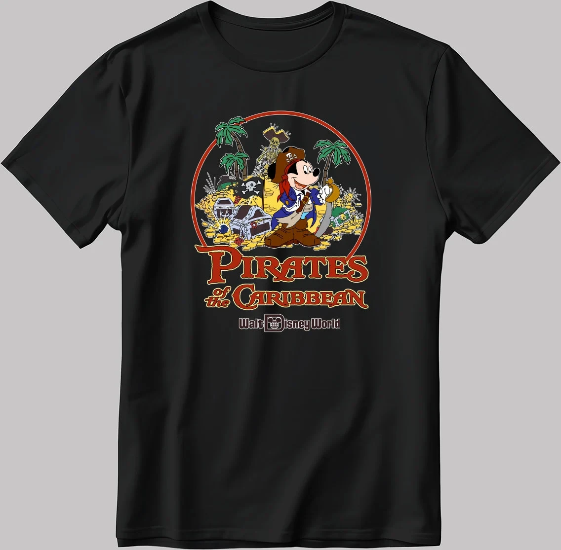 تي شيرت صيفي جديد لقراصنة الكاريبي بنمط ريترو من ديزني مصمم بواسطة ميكي ماوس قراصنة وجاك سبارو للأم والأطفال