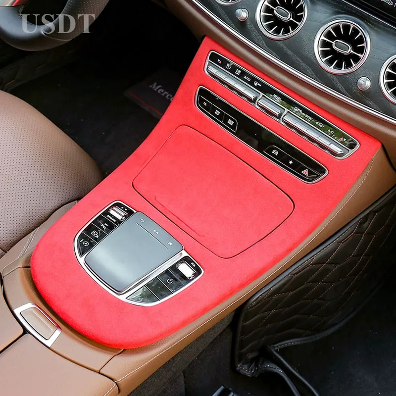 For Mercedes Benz E Class W213 W212 E200 E300 E350 2023 2022 2021 2016 Top Suede Car Center Console Mat Decorative Panel Cover