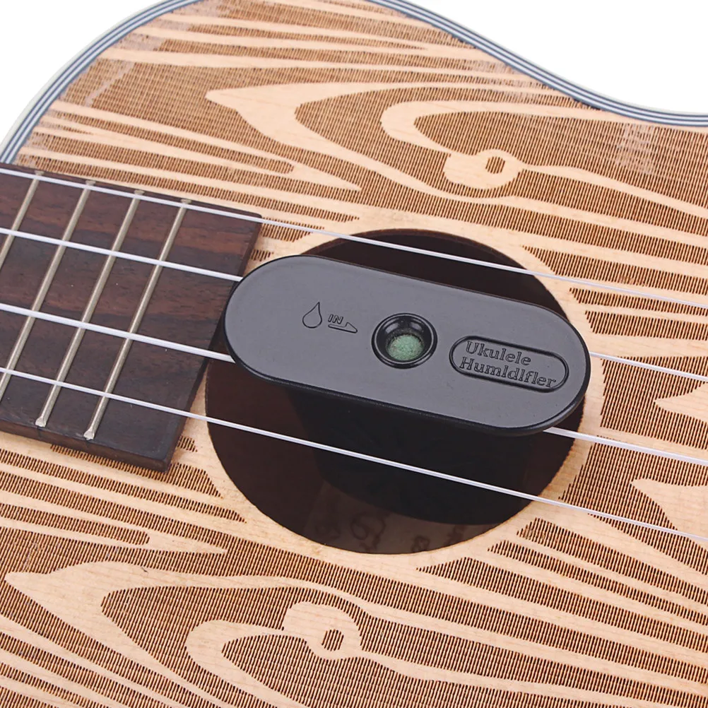 Guitar Ukulele Humidifier with Even Moisture Distribution Leak-Resistant Core for Long-Term Instrument Life Preservation Black