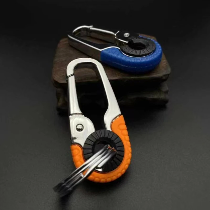 Outdoor Carabiner Keychain Buckle for Men Stainless Steel Key Ring Hook Climbing Keyfob Accessories