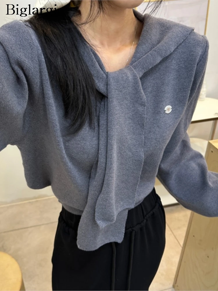 

Knitted Autumn Winter Korean Style Pullover Sweater Women Loose Casual Fashion Ladies Sweaters Long Sleeve Woman Sweaters Tops