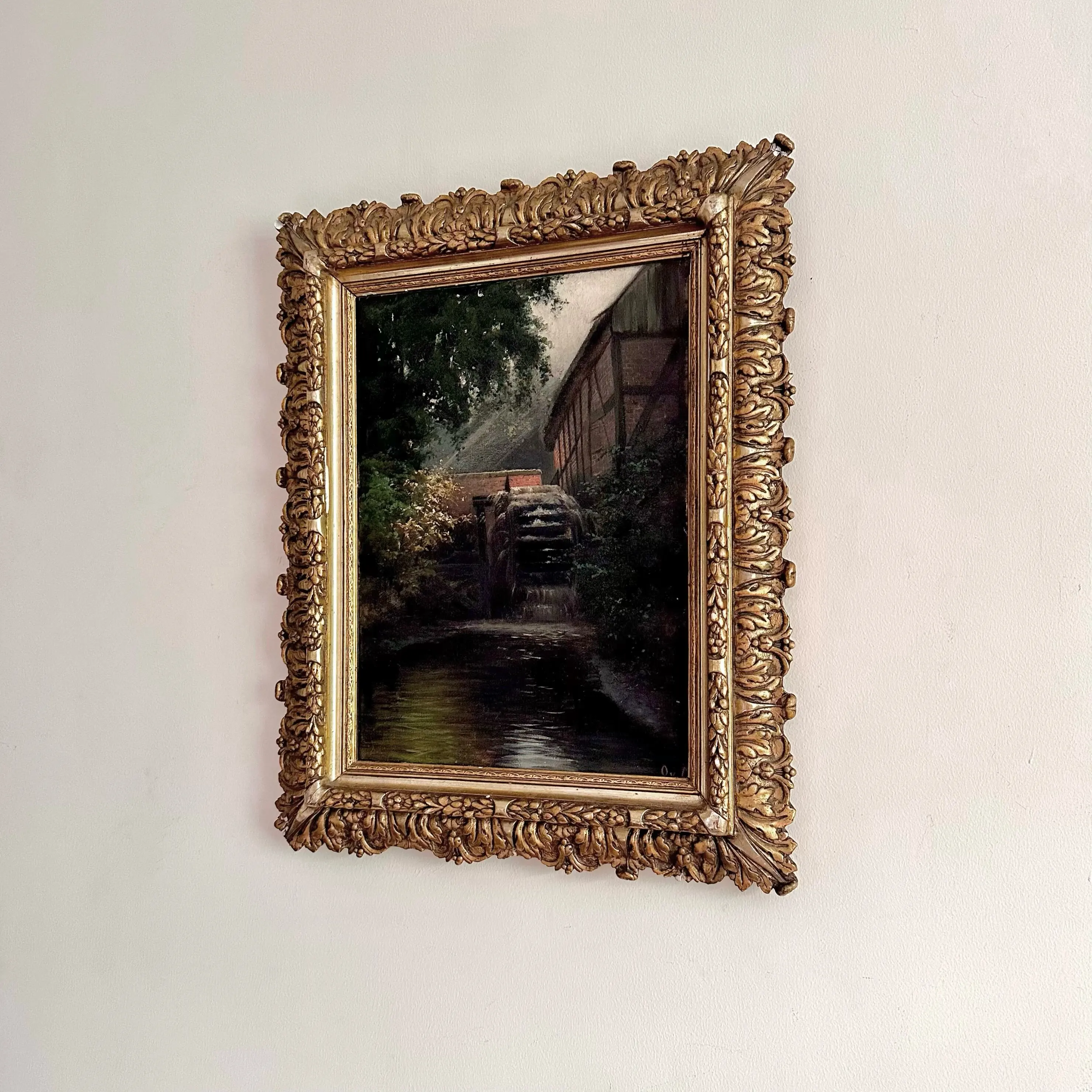 French 19th century landscape oil painting 