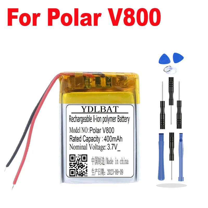 3.7V 400mAh Li-Polymer Battery For Polar V800 Sport Watch Accumulator +Tools