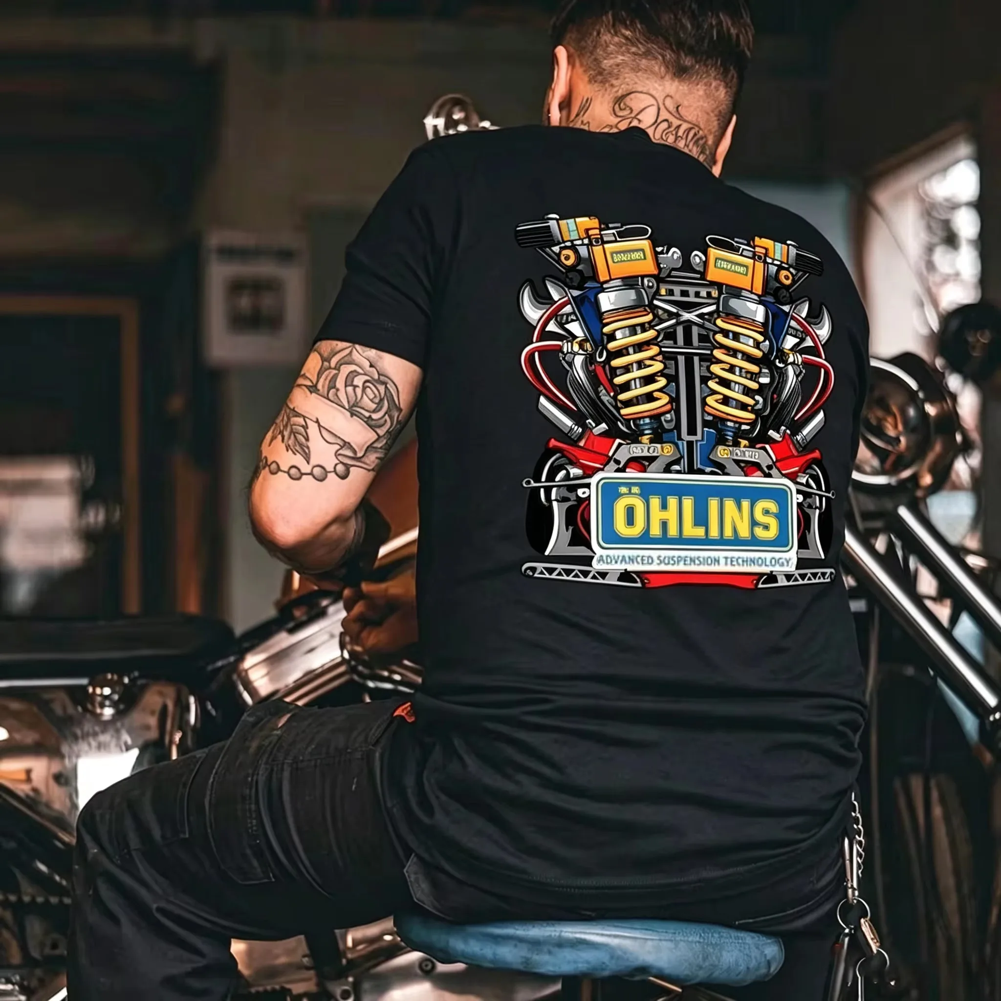 2026 New OHLINS Family Matching Oversized Unisex TShirt Motorcycle Suspension Mechanical Graphic Tee Casual Streetwear CottonTop