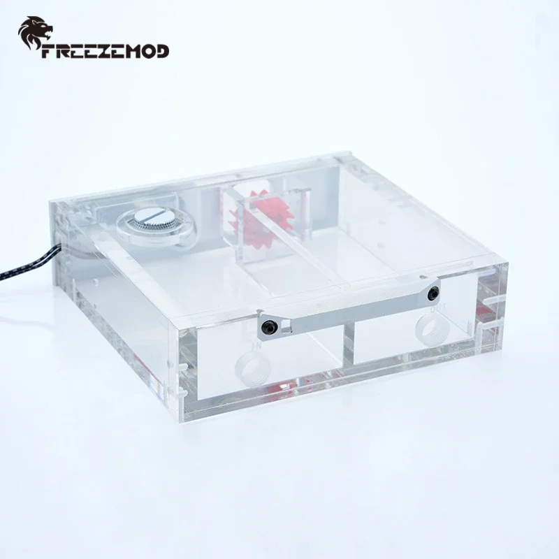 FREEZEMOD GQSX-D1S Computer Water Cooler Water Tank Single Optical Drive Metal Panel VA Liquid Crystal Temperature Sense