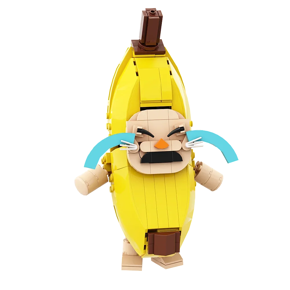 Gobricks MOC Creativity Design Banana Cat Robot Building Block set Rete Popolarità Modello Piangolo Danza Gatto Giocattoli in mattoni per bambini