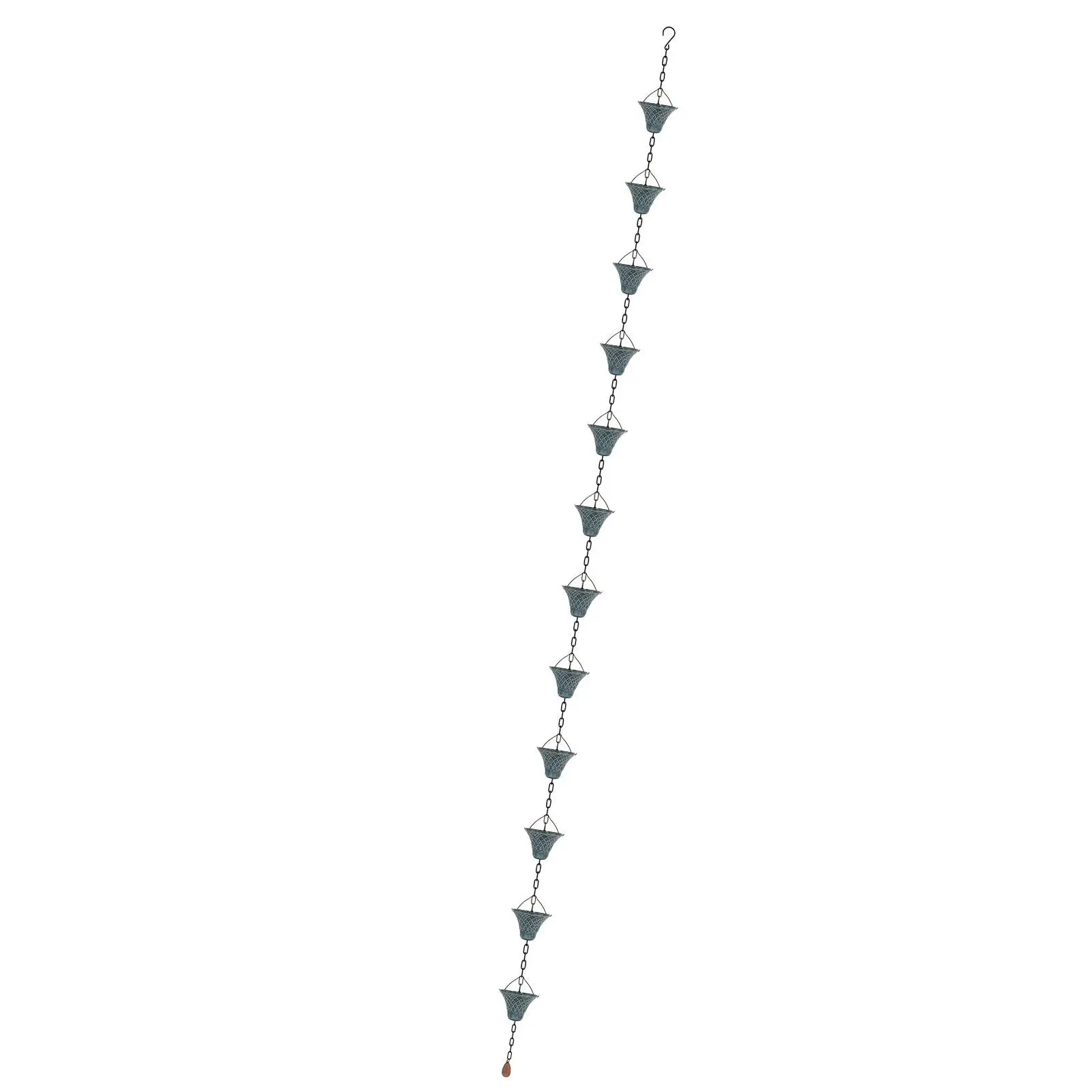 Outdoor Hanging Rain Chain Water Diverter Decorative Retro Downspout Iron Craft for Backyard Lawn Home Elegance