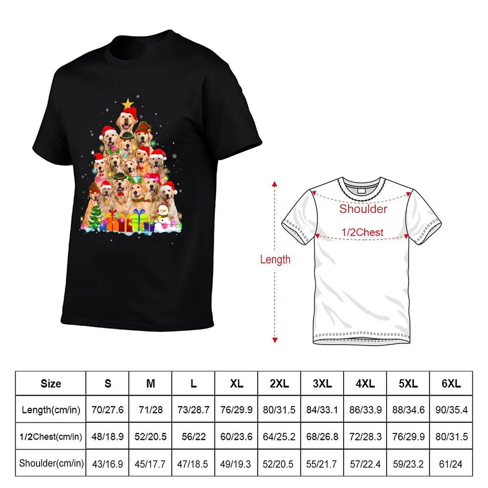 Christmas Pajama Golden Retriever Tree Xmas Gift Dog Dad Mom T-Shirt man t shirt graphic T-Shirt
