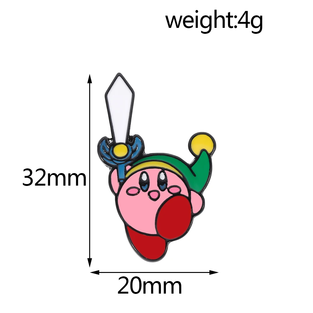 Anime Kirby Enamel Pin Cute Cartoon Game Figure Star Kirby Metal Badge Brooch Jacket Jeans Lapel Pin Decoration Accessories Gift