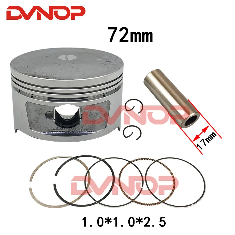 Motorcycle piston ring CH250 CF250 CN250 ATV moto Piston assembly Piston diameter 72mm Piston pin 17mm