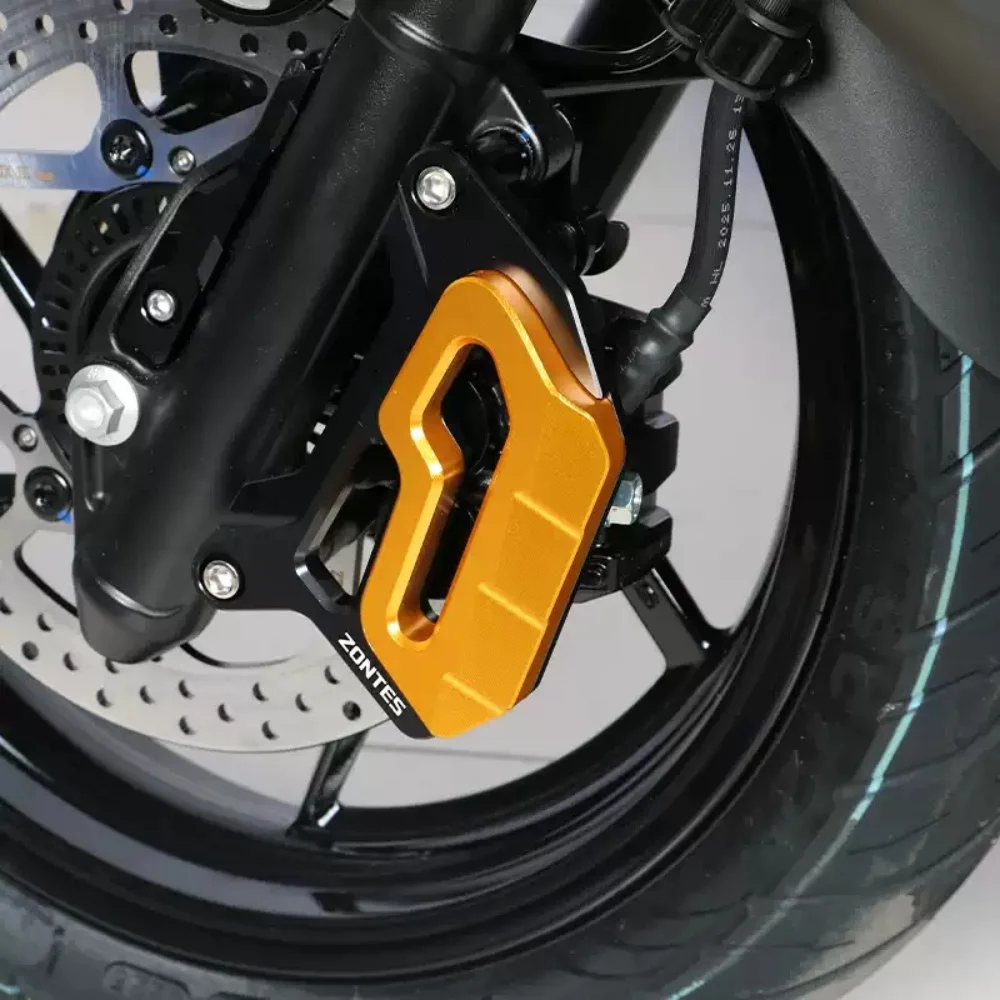 Motorcycle Modified Front Brake Master Cylinder Cap & Front Disc Brake Caliper Guard for ZONTES 125X/150X