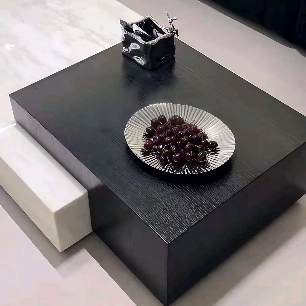 2025 طاولة قهوة جديدة من الرخام الطبيعي ضوء فرنسي فاخر حديث بسيط لغرفة المعيشة طاولة شاي مجموعة مربعة راقية