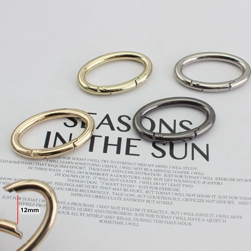 10-50PCS Elliptical Spring Rings For Bags Luggage Shoulder Strap Shoses Handbag Oval Buckles Opening Ring Hardware Accessories