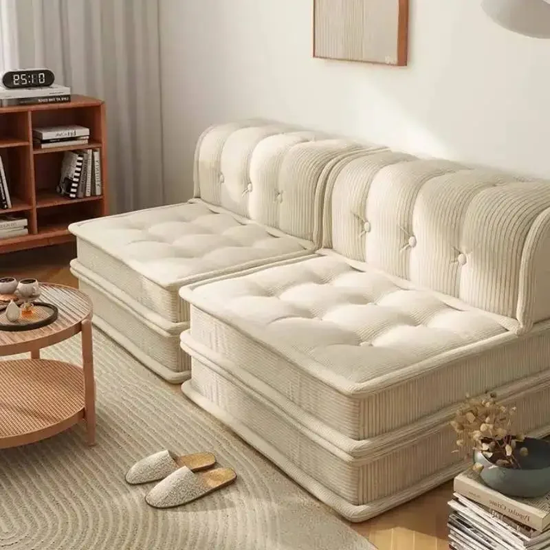 Beige Luxury Living Room Sofas Aesthetic Designer Lazy Boneless Sofa Bed Lounge Modular Bedroom Schlafsofa Bett Furniture Home