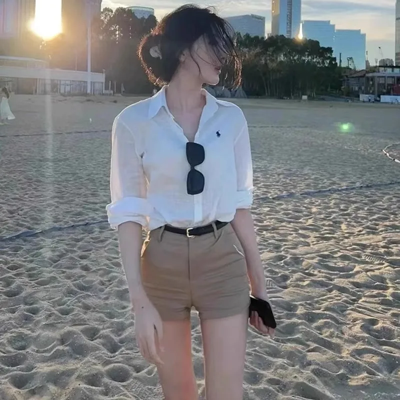 Pantalones vaqueros finos elásticos de cintura alta para mujer, pantalones vaqueros adelgazantes con corte en A, versátiles y populares, estilo americano de verano