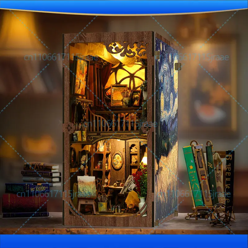 The world in the retro picture frame Book wooden hand-assembled three-dimensional puzzle miniature house