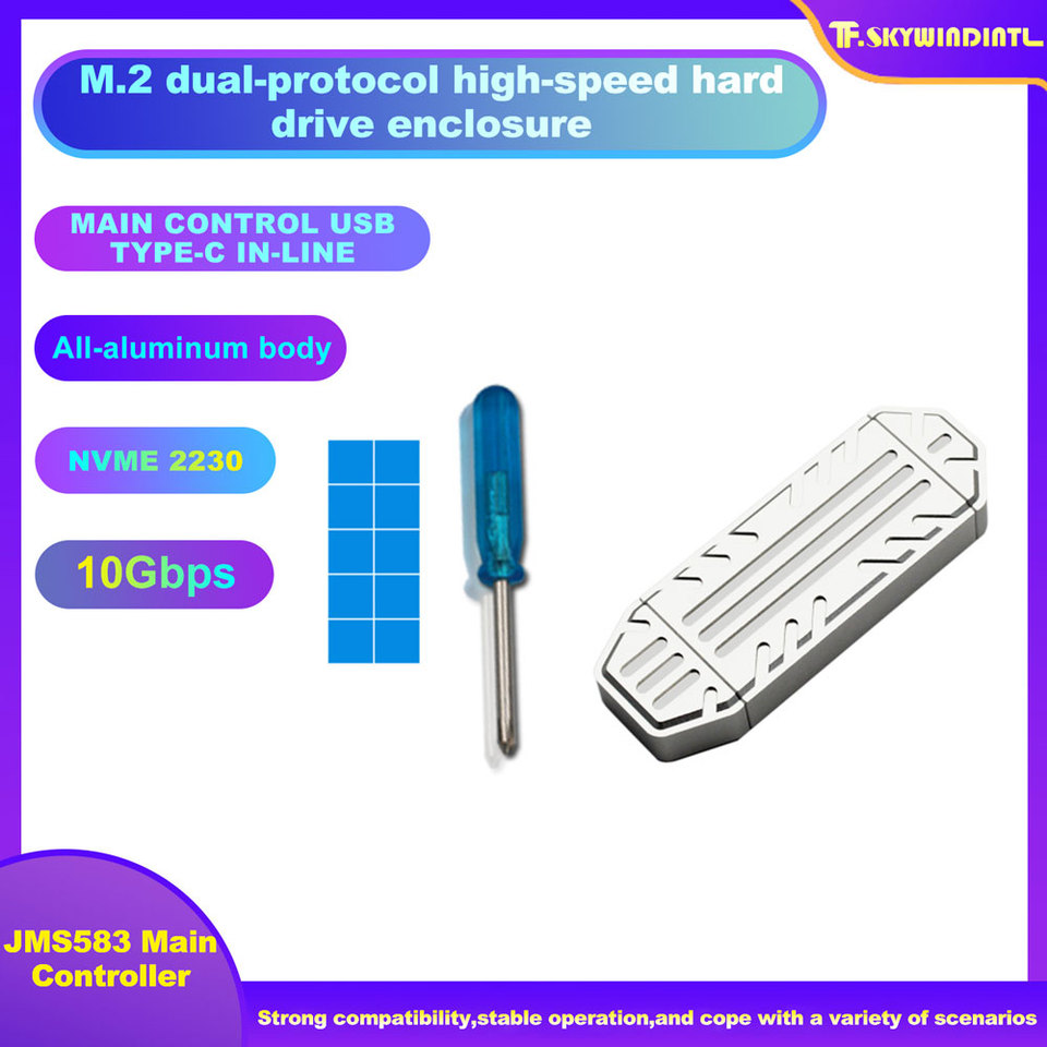 M.2 NVME 2230 SSD Chassis JMS583 Master USB 3.2 GEN2 10GBPS M.2 NVME SSD High Speed SSD Chassis for Laptop/PC