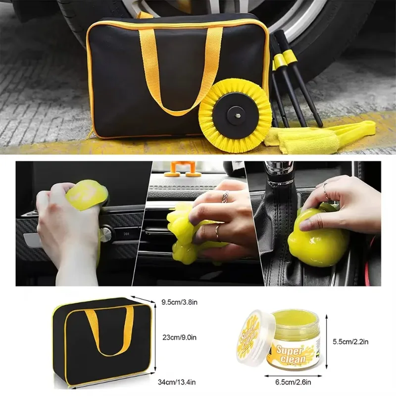 Il kit di lavaggio professionale in microfibra da 20 pezzi include strumenti per spazzole per ruote per dettagli auto, ordine minimo accettato