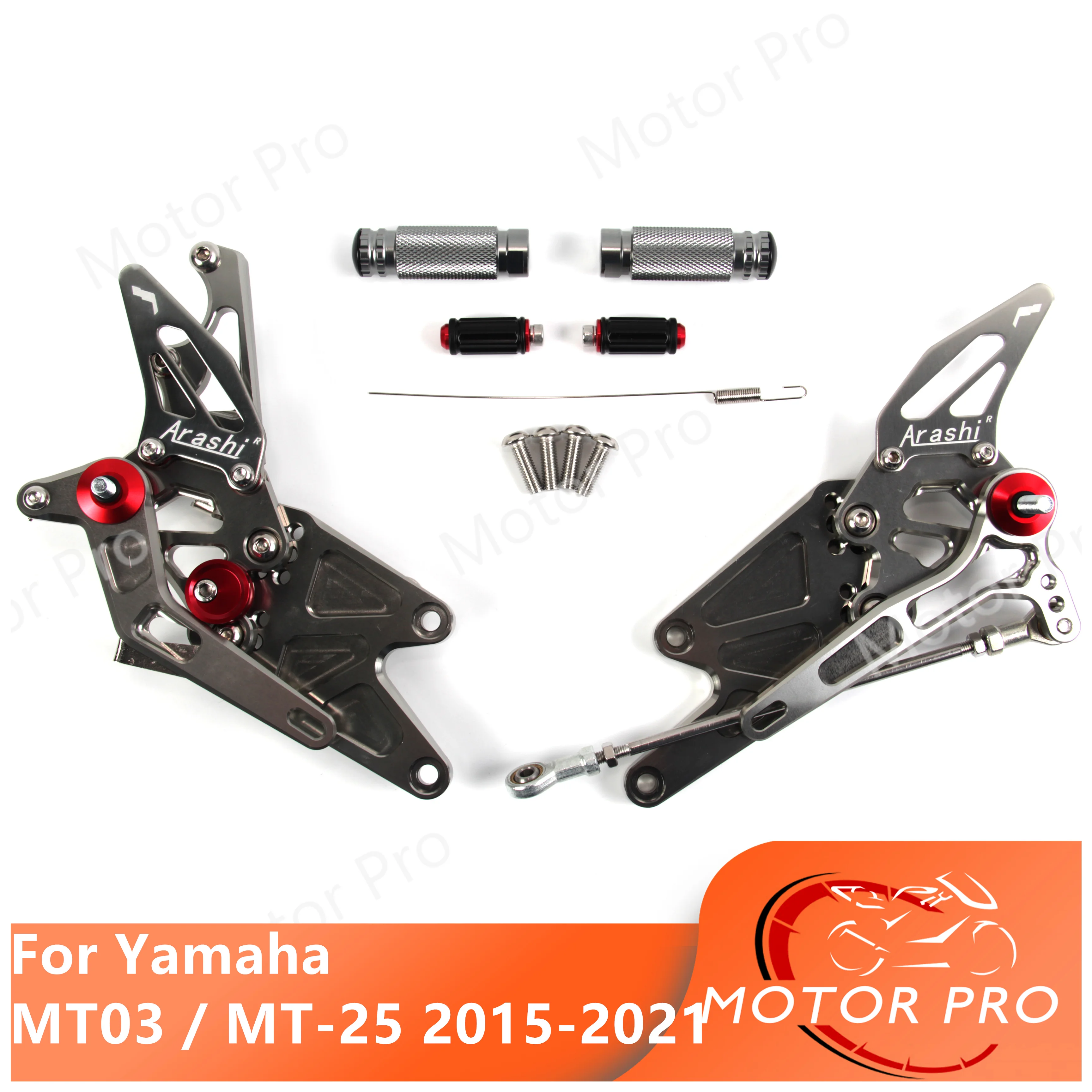 Motorycle Adjustable Rearset Pedal For Yamaha MT03 MT25 2015 2016 2017 2018 2019 2020 2021 CNC Foot Peg Footrests MT-25 MT-03