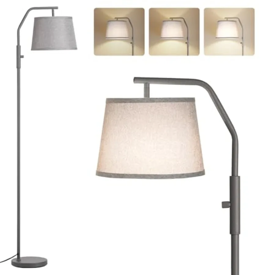 

Floor Lamps for Living Room, 12W Bulb Included, Tall Lamp for Bedroom with Adjustable Head, Modern Standing Lamp, 0-100% Dimmab