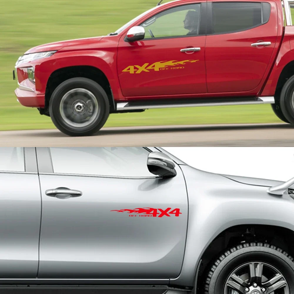 2PCS for Ford Ranger F150 Nissan Navara Mitsubishi L200 Triton Dodge RAM 1500 Pickup Truck Stickers Cool Car 4X4 Off Road Decals view 4