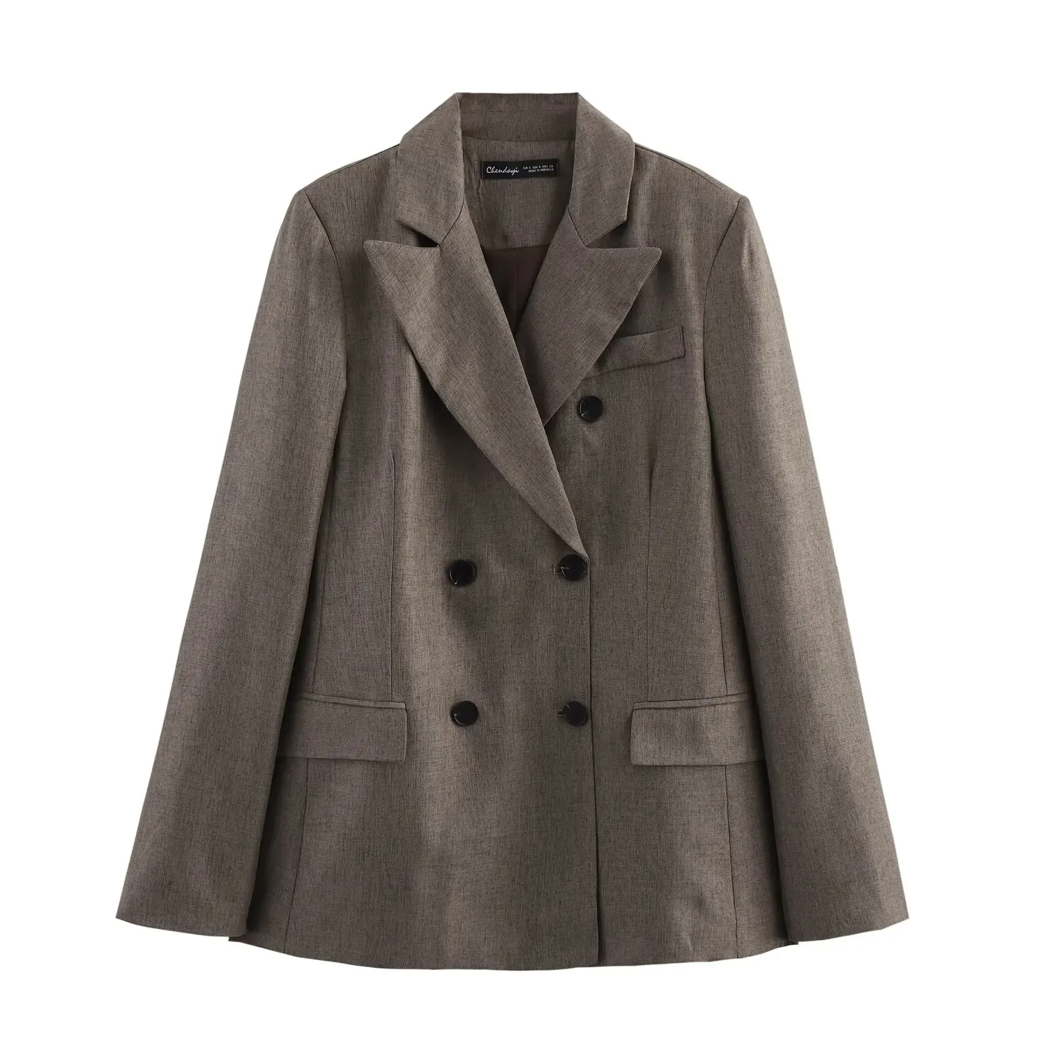 

2025 New Women's Clothing European and American Style Fashion Double-breasted Loose Casual Versatile Jacket