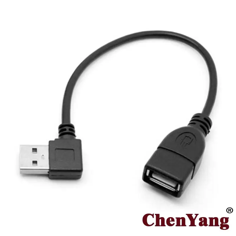 CY CYSM 480 Мбит/с USB 2,0 прямой угол 90 градусов Тип A Мужской Женский удлинитель 20 см