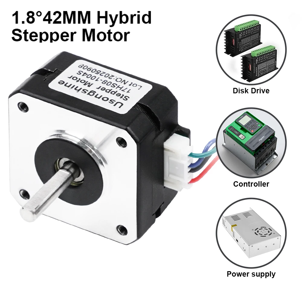 Nema17 Stepper Motor 20mm 1A 16N.cm 42 Short Step Motor 4-Lead 17HS08-1004S for CNC Extruder 3D Printer Motor