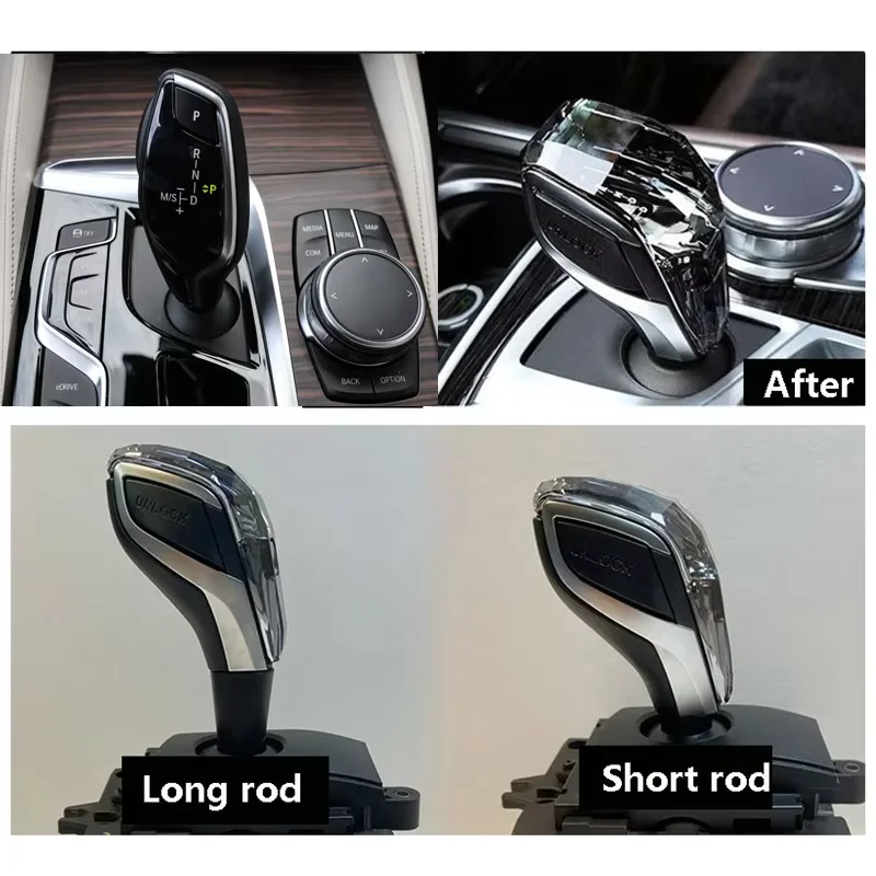 Crystal Gear Shift Lever Knob Set For BMW 5 Series G30 G32 G01 G08 7 Series G11 G12 F10 F20 F30 F32 F25 F26 X5 X6 F15 F16