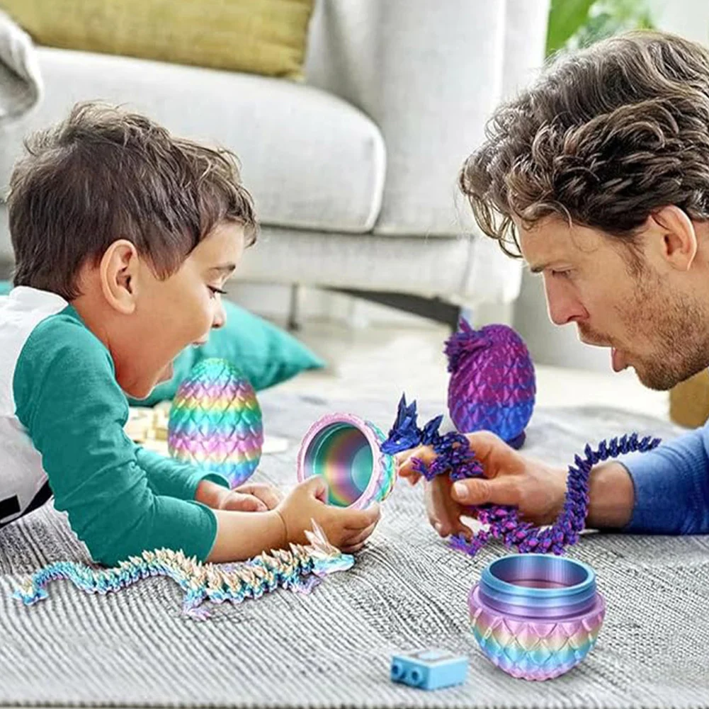 4 قطعة ثلاثية الأبعاد مطبوعة توضيح التنين تمثال مرنة مفصلية تململ نموذج المنقولة المشتركة التنين نموذج لعشاق التنين