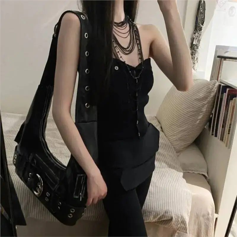Bloom Retro Denim Messenger Bag Women Hot Girl Rivet Large Capacity Casual Crossbody Bags Female Y2k Grunge Handbag 2025 New
