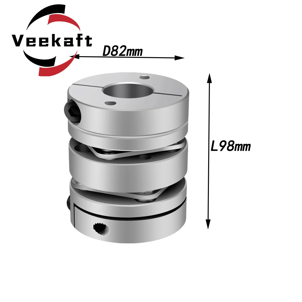 

1PC Aluminum alloy D82L98 double diaphragm coupling elastic connector D82mm L98mm ball screw step servo motor encoder computer