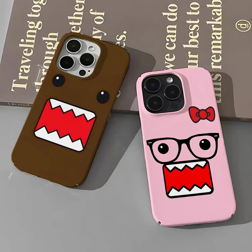 Cute Domo-kun Phone Case for iPhone 16 15 14 13 12 11 Pro Max XS XR XSMax 6 7 8 Plus Glossy HD Hard PC Cover