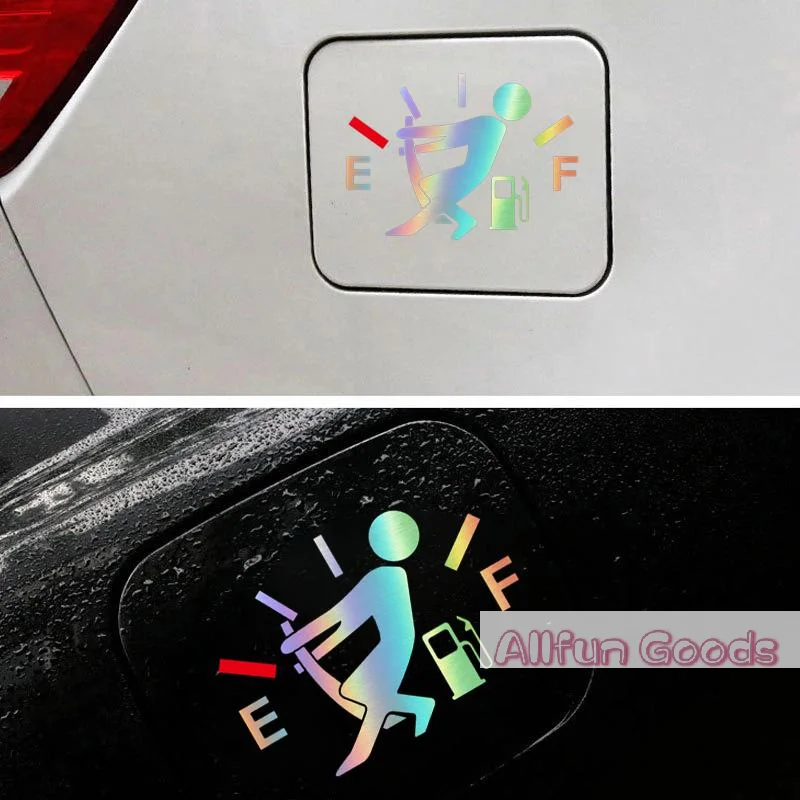 Reflective Pointer Car Fuel Tank Cap Sticker Waterproof Self-Adhesive Decal Universal for Auto Refueling Reminder Exterior Decor