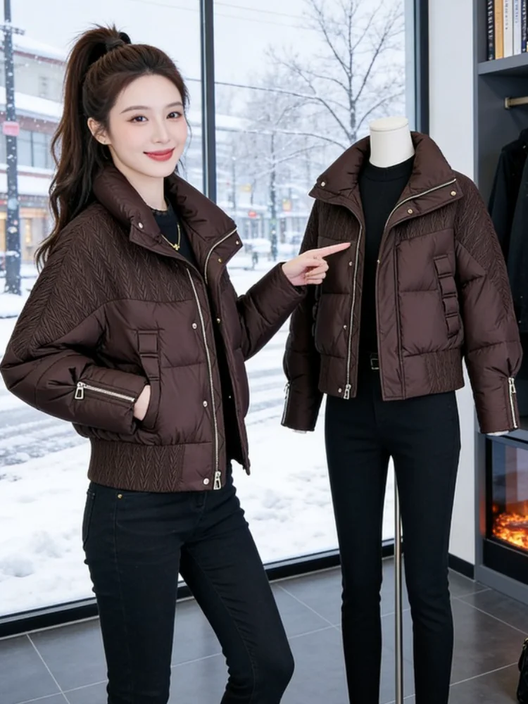 

Женское зимнее пальто Sli 2026: новая коллекция, ретро-стиль, свободный крой, длинный рукав, из теплого хлопка, для повседневной носки