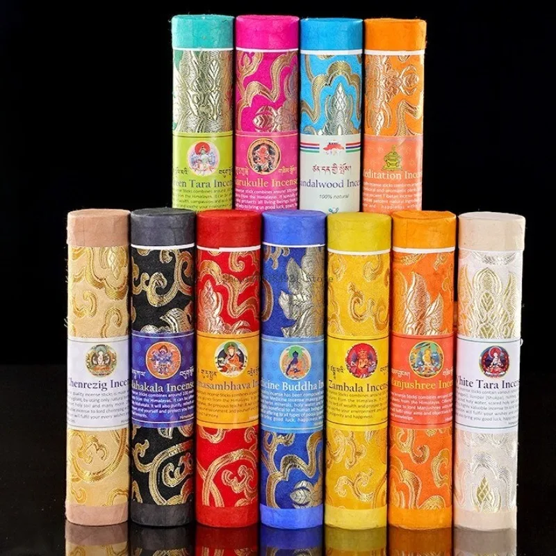 25pcs-tube Nepal Tibetan Incense Handmade Incense Sticks Household Indoor Worship Buddha Offering Blessing Soothing Aromatherapy