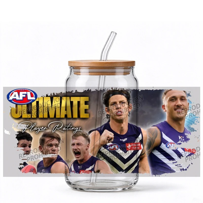 Australian Rugby Team UV DTF Cup Wrap Waterproof Cold Transfer Sticker for 16oz Libbey Glass Can DIY Fan Gift Decor