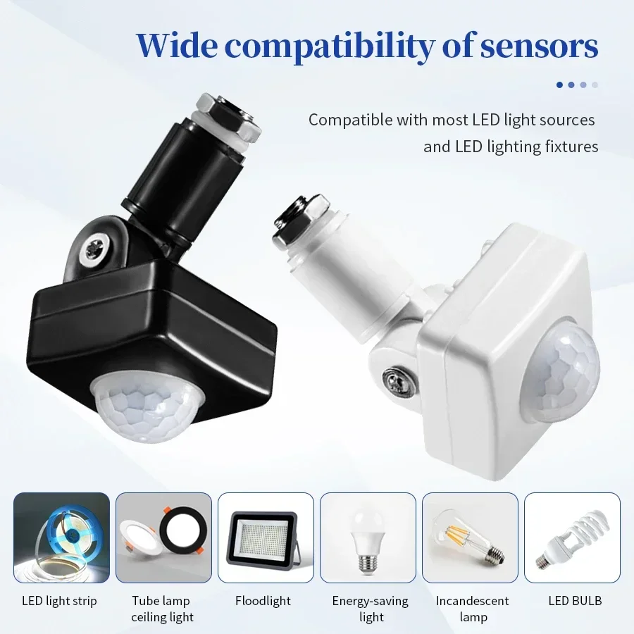 LED محس حركة 220 فولت 110 فولت التلقائي PIR كاشف الأشعة تحت الحمراء 180 درجة الدورية في الهواء الطلق الموقت مفتاح الإضاءة وجود الإنسان الاستشعار