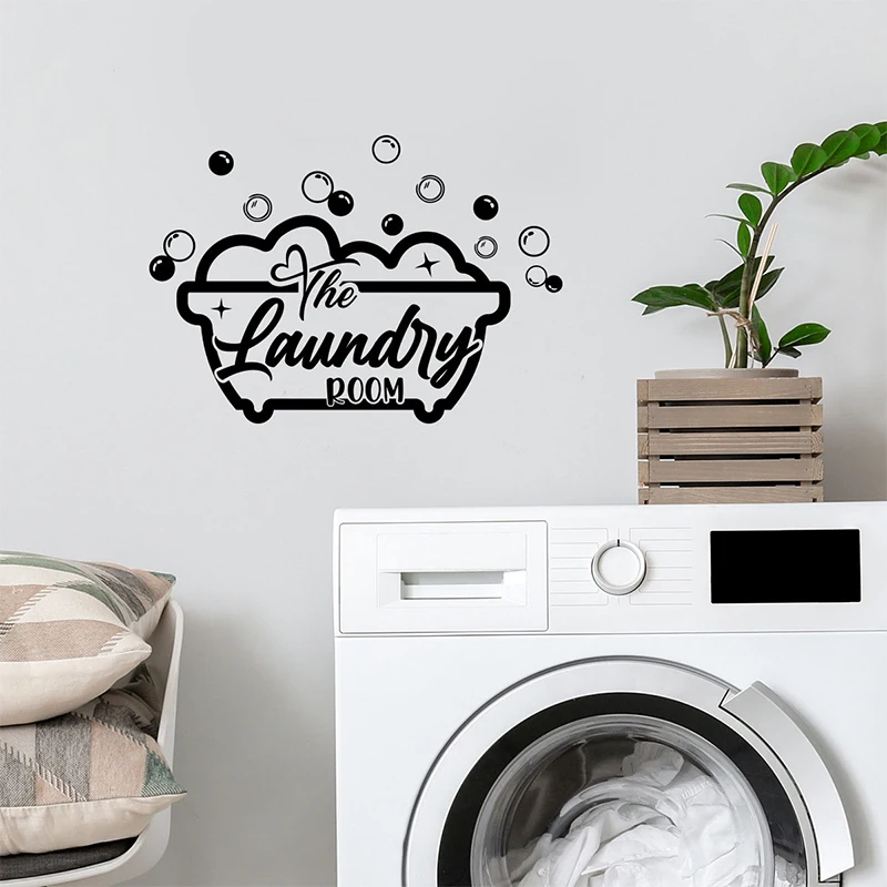 English bubble washing machine sticker decoration for washing machine laundry room, PVC material wall sticker