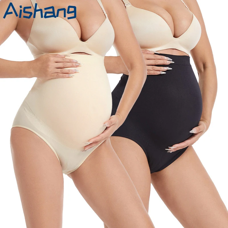 

Бесшовные трусики для беременных для женщин, защитные трусики-боксеры, удобная одежда для беременных, дышащее нижнее белье с высокой талией для беременных