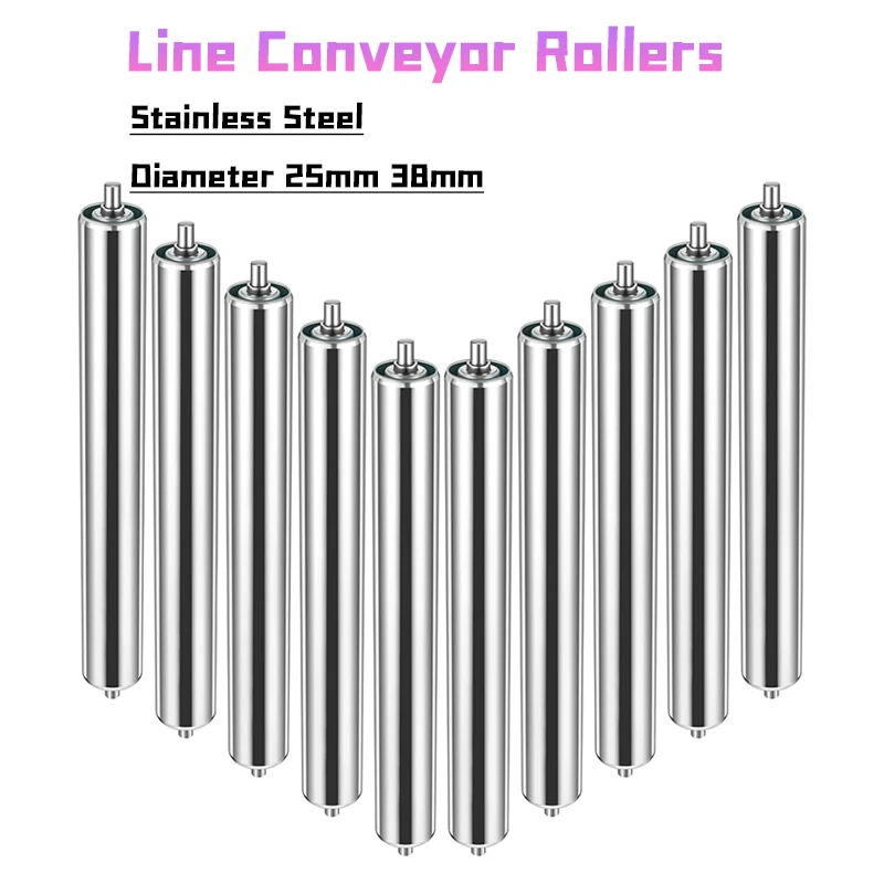 1pcs Diamete 25mm 38mm Stainless Steel Heavy Duty Assembly Line Conveyor Rollers For Canoe Kayak Woodworking Heavy Goods Support
