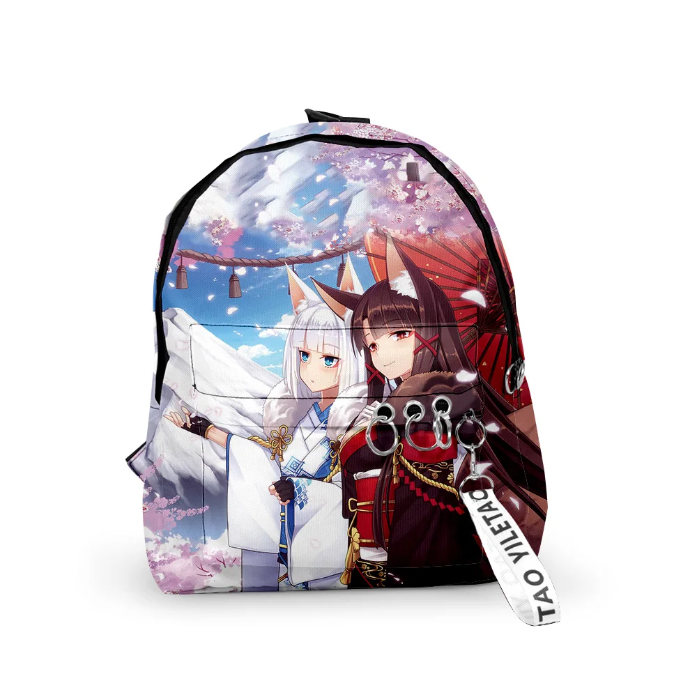 Popular Azur Lane Notebook Backpacks Boys/Girls pupil School Bags 3D Print Keychains Oxford Waterproof Cute Small Backpacks