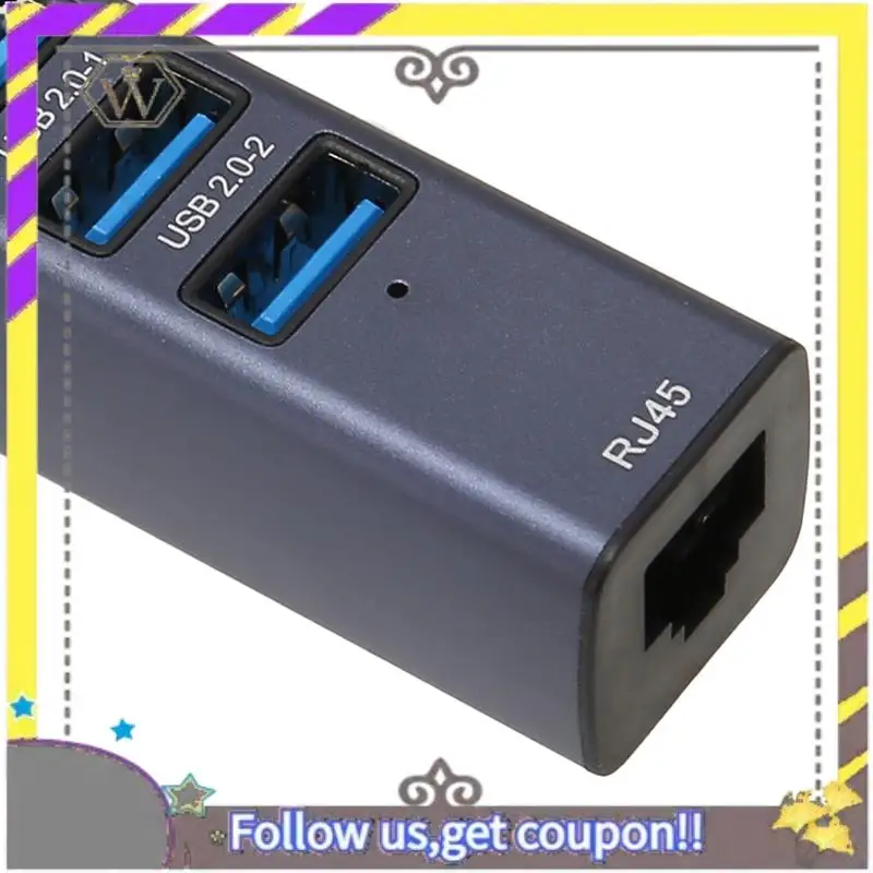 New USB C To Ethernet Adapter RJ45 Gigabit Ethernet Port 4 In 1 USB C Hub With Storage Hole For Laptops